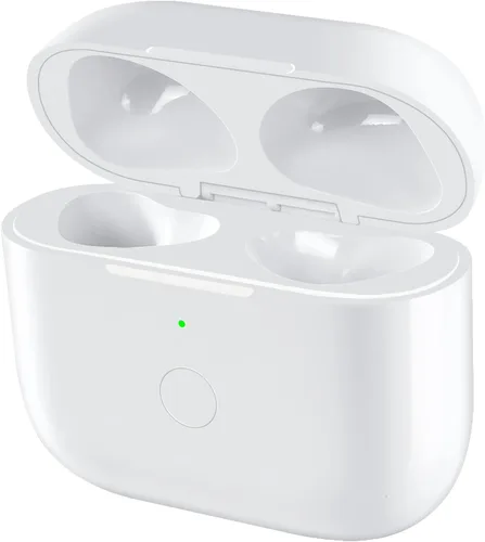 Funda de carga inalámbrica de repuesto compatible con AirPod de 3ª generación, funda de cargador Air Pod 3 con botón de sincronización de Blanco