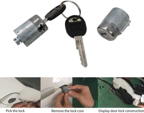 Miniatura 3 de Nuevo par de cilindros de cerradura de puerta con llaves para Chevy Tahoe 2000 Kit de cerradura de puerta lateral del conductor y del pasajero