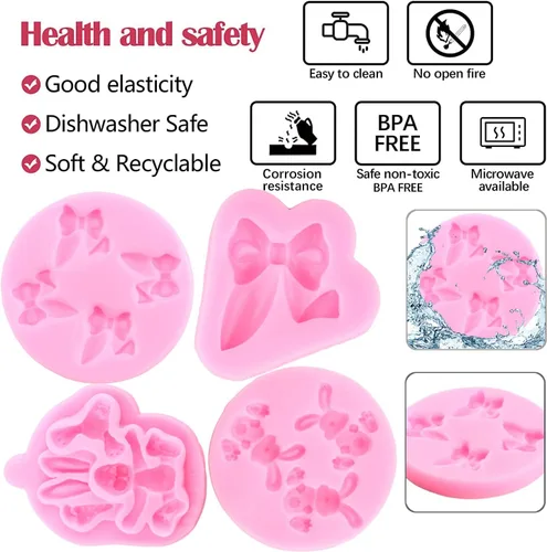 Miniatura 2 de ZiXiang Molde de silicona para huevos de Pascua, conejo, orejas de conejo, moldes de fondant de chocolate para decoración de pasteles, decoración