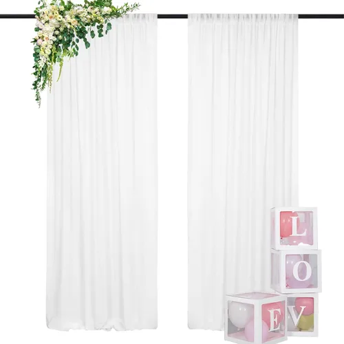 Miniatura 48 de DUOBAO Cortina de gasa naranja transparente de 10 pies, 2 paneles de 29 x 120 pulgadas, cortinas de tela de gasa para ceremonia de boda, cortinas