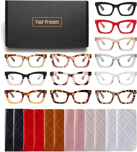 Miniatura 9 de Lentes de lectura elegantes para mujer con bloqueo de luz azul y bisagra de resorte Mix 6