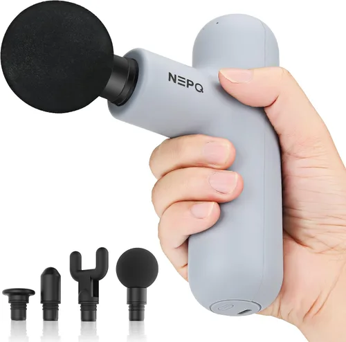 Miniatura 9 de NEPQ Mini Pistola de Masaje, Potente Pistola de Percusión de Tejido Profundo Portátil para Músculos Fasciales, Masajeador de Cabeza, Cuello