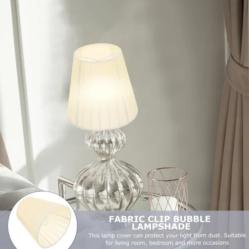 Miniatura 7 de Baluue Pantallas de lámpara pequeñas – 2 piezas con clip en la pantalla de la lámpara de tela suave de hongos plisados para lámparas de mesa, luces
