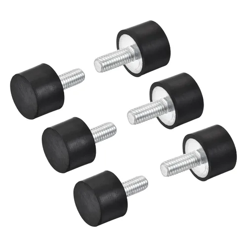 Miniatura 7 de uxcell Soportes de goma M4, 6 unidades de rosca macho aislador de vibraciones amortiguador, para motor de garaje, compresor de aire, bobinas