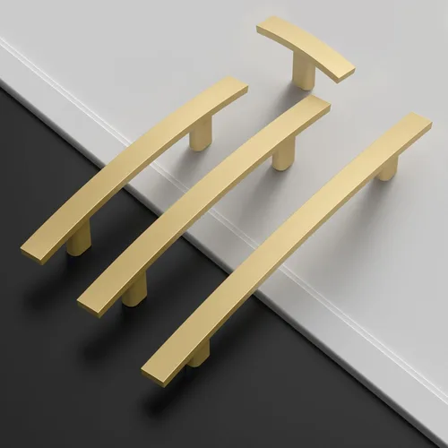 Miniatura 2 de Amerdeco - Paquete de 10 tiradores de oro cepillado de 3 pulgadas (76mm) para armarios de cocina, herrajes para gabinetes, tiradores de cocina