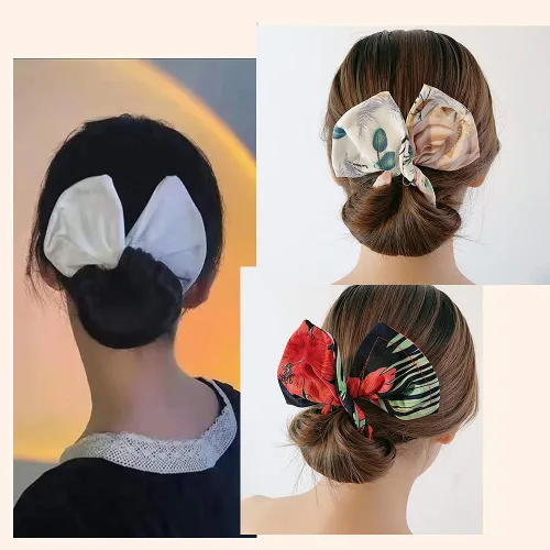 Miniatura 3 de 3 pinzas para el cabello de alambre para peinados rápidos de moño y moño, bandas grandes de tela, bandas para el pelo de dona, moños para mujeres