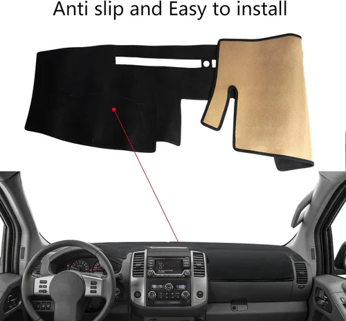 Miniatura 2 de Protector de alfombra para salpicadero, consola central interior personalizada compatible con Nissan Frontier 2007-2019, Suzuki Equator 2009-2012