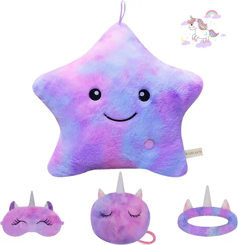 Miniatura 18 de Lindos rellenos de almohada brillantes de animales de peluche de estrellas para niños, regalo del día del niño, hijo, hija, niñas, niños, almohadas