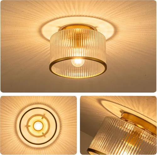Miniatura 3 de MAYNA Moderna lámpara de techo dorada, luminarias de pasillo de 1 luz para montaje en techo, regulable, accesorios de iluminación para vestíbulo