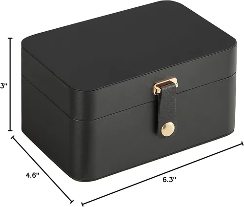 Miniatura 49 de SONGMICS Caja organizadora de joyas, estuche de viaje de 2 capas para aretes, collares, pulseras, almacenamiento portátil de joyas con gran Verde