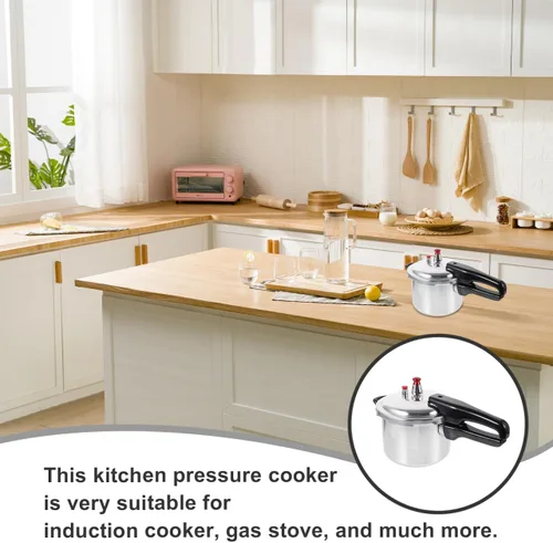 Miniatura 5 de INOOMP Olla a presión inferior compuesta de 2.7 cuartos de galón de aleación de aluminio para cocinas de gas e inducción con mango ergonómico