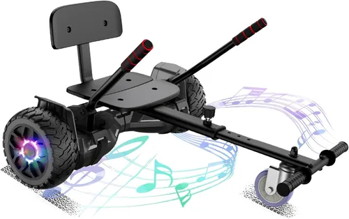 Miniatura 12 de FLYING-ANT Hoverboard de 6.5" de dos ruedas con asiento de autoequilibrio, scooter eléctrico con ruedas de luz LED Flash A01-rosa