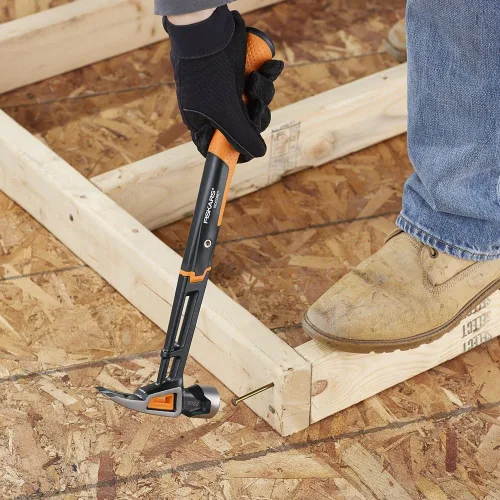 Miniatura 5 de Fiskars Pro IsoCore - Martillo de encuadre de 792 g con cara fresada (40,6 cm) - con garra rasgada, agarre absorbente de golpes, arrancador