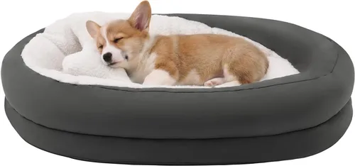 Cama para perros pequeños con refuerzo, cama para perros pequeños, cama para perros pequeños, cama lavable con base de espuma de alta densidad,