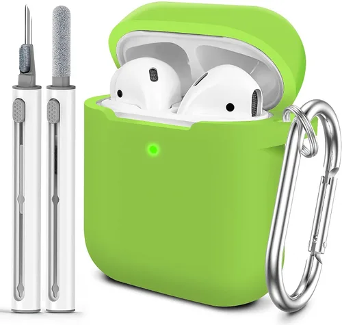 Miniatura 10 de Funda Protectora para AirPods 1/2, viene con kit de limpieza, funda protectora de silicona suave con hebilla, compatible con estuche de carga
