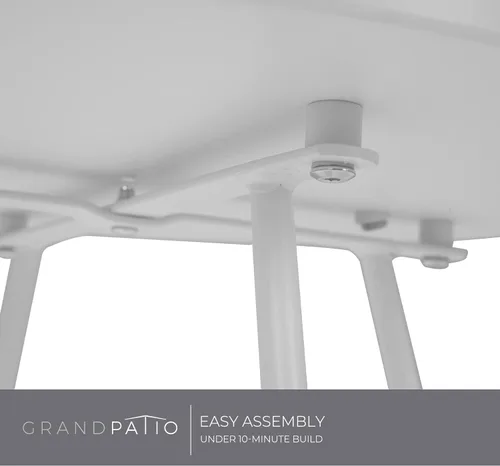 Miniatura 7 de Grand patio Mesa auxiliar para exteriores con asa, pequeña mesa auxiliar portátil, mesa auxiliar redonda de 17 pulgadas, color blanco Blanco