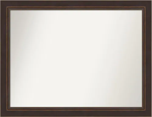 Miniatura 412 de Amanti Art Espejo de baño de bronce para sobre el fregadero, 24 x 24 pulgadas, espejo cuadrado de bronce Lara para tocador, marco de madera