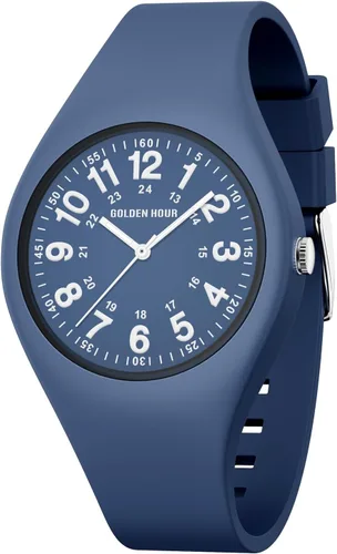 Miniatura 10 de GOLDEN HOUR Relojes deportivos impermeables analógicos unisex para enfermeras, profesionales médicos, estudiantes, esfera militar brillante y fácil