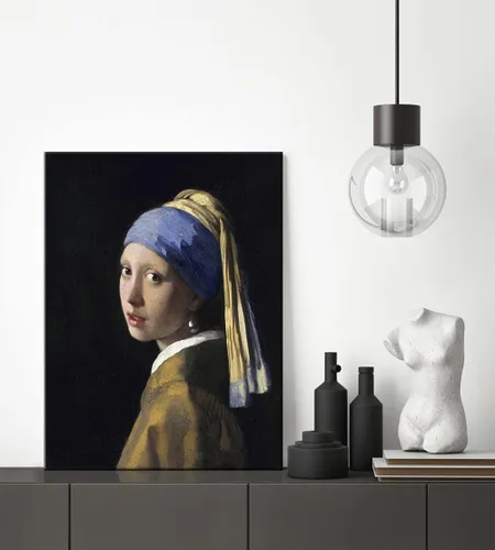 Miniatura 2 de Wieco Art Jan Vermeer - La niña con un pendiente de perlas de pintura al óleo de reproducción de pinturas al óleo, impresión en lienzo, impresiones