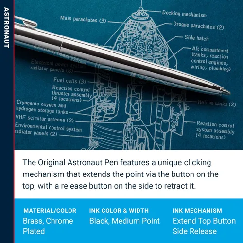 Miniatura 3 de Fisher Space Pen Pluma Espacial Original de Astronauta, Serie AG7, Esferográfica, Cromada, Tinta Negra, Clip de Bolsillo, Caja de Regalo Cromo