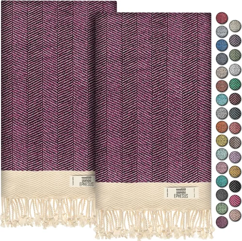 Miniatura 20 de EPHESUS TOWELS Toallas de Mano - Juego de 2 18" x 30" - Toalla de Mano Turca Decorativa para Baño, Cocina, Invitados, Cara, Cabello, Té, Paño