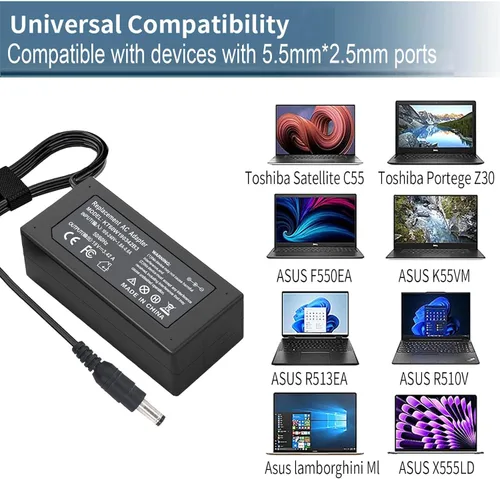 Miniatura 5 de Cargador portátil de 65 W 19 V 3.42A para Toshiba Satellite C55 C55D C55T C655 C655D C675 C855 C855D L55 L655 L675 L755 L775 L775D L855 P755 P845 T