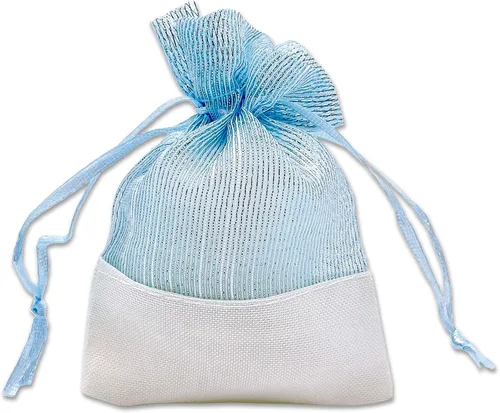 Miniatura 14 de TheDisplayGuys For Your Modern Living Paquete de 24 bolsas de regalo de lino y organza negra con cordones (XS 3 x 4), recuerdos de fiesta, muestras