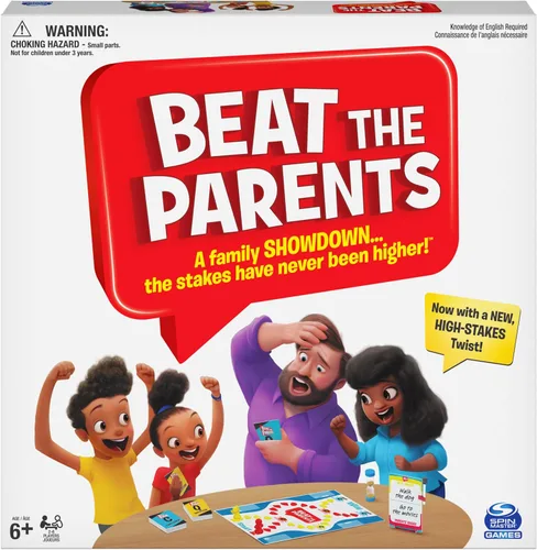 Spin Master Games, Juego Clásico de Trivia Familiar Beat The Parents, Niños contra Padres para Edades de 6 años en adelante Supera la versión de