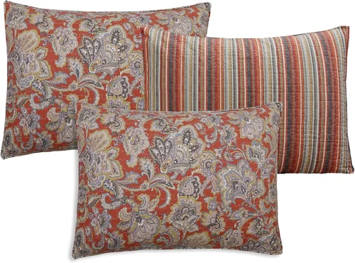 Miniatura 4 de Cozy Line - Juego de cama de 6 piezas, ropa de cama reversible de algodón reversible con falda de cama, fundas a juego, almohada decorativa