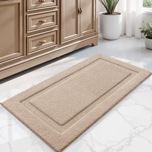 Miniatura 26 de LUMI Alfombras grandes y ultrasuaves para baño, antideslizantes con respaldo de goma, tapete de baño absorbente y lavable de secado rápido, alfombra