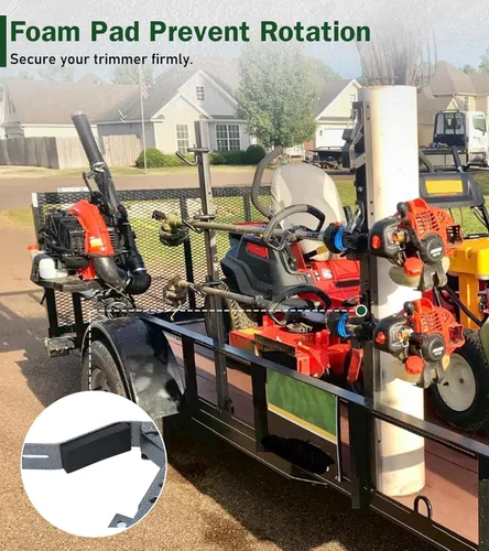 Miniatura 5 de ELITEWILL Weed Eater Rack para remolque, 3 lugares abiertos para recortadora de remolque, soporte para camión de paisajismo con 3 cerraduras