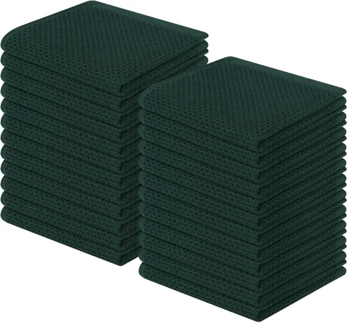 Miniatura 104 de Homaxy Paños de cocina de 100% algodón con tejido de gofre, ultra suaves, absorbentes, de secado rápido, 12 x 12 pulgadas, paquete de 6, amarillo