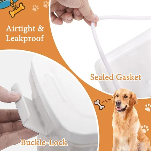 Miniatura 5 de Contenedor de almacenamiento de alimentos para perros y gatos de 5 a 10 libras con cuchara, recipiente hermético para comida para gatos, contenedor