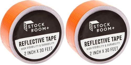 Miniatura 13 de Stockroom Plus Cinta reflectante naranja – 2 pulgadas x 30 pies, naranja neón – Rollo reflector fluorescente para remolques y escaleras – Cinta