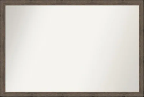 Miniatura 253 de Amanti Art Espejo de pared personalizado no biselado (24 x 27 pulgadas), marco estrecho de nogal chipre - varios tamaños personalizados - Espejo