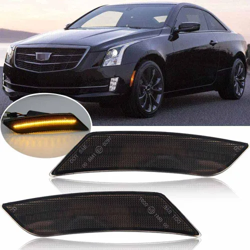 Luces de Marcador Lateral LED Ámbar ATS/XT5 para Cadillac XT5 2017-2024, Cadillac ATS 2013-2014, Faros Delanteros de Lente Ahumada Chevy Blazer