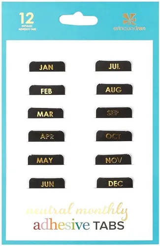Miniatura 3 de Erin Condren Calcomanías metálicas mensuales con pestañas ideales para personalizar planificadores, organizadores, agendas y cuadernos. 2 hojas