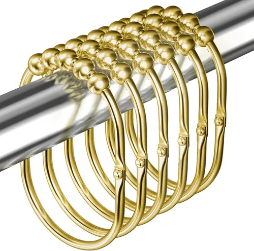 Miniatura 11 de MENGJINGO 12 anillos anchos para cortina de ducha, acero inoxidable a prueba de óxido, anillos de ganchos de ducha resistentes para barras de ducha