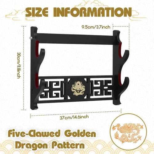 Miniatura 2 de Barydat Soporte de pared Katana para espada samurái, soporte de pared para colgar espada japonesa Wakizashi Hobby Collection Regalos para hombres