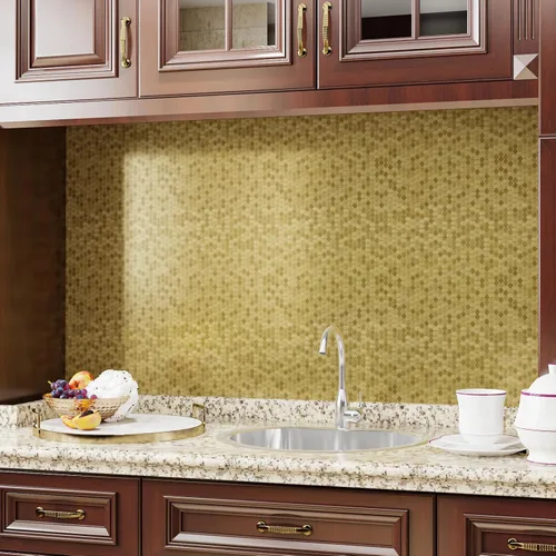Miniatura 2 de Papel tapiz metálico dorado hexagonal para cocina y baño, papel de contacto geométrico moderno texturizado para estantes de gabinete, despegar