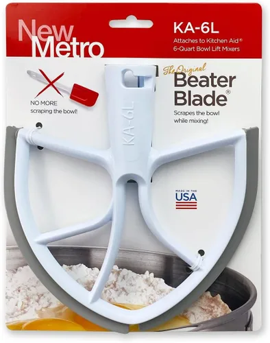 Miniatura 4 de New Metro KA-5L Cuchilla original para batidora para la mayoría de las batidoras KitchenAid de 5 cuartos con soporte para cuenco, gris