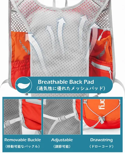 Miniatura 4 de TRIWONDER Mochila de hidratación para correr, chaleco de agua ligero para hombres y mujeres, paquete de agua de hidratación para ciclismo, correr