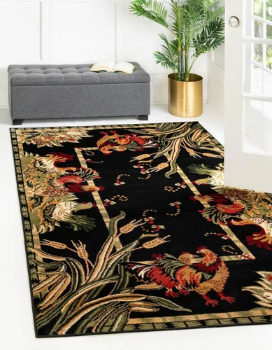 Miniatura 13 de Unique Loom Barnyard Collection - Alfombra de área de granja (2 pies x 3 pies 1 pulgada, rectangular, crema/negro)