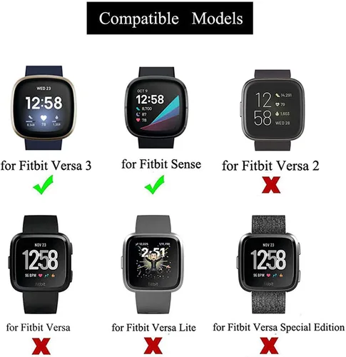 Miniatura 2 de Paquete de 8 bandas elásticas compatibles con Fitbit Versa 3 y Fitbit Versa 4, Fitbit Sense y Fitbit Sense 2, pulsera deportiva ajustable de nailon