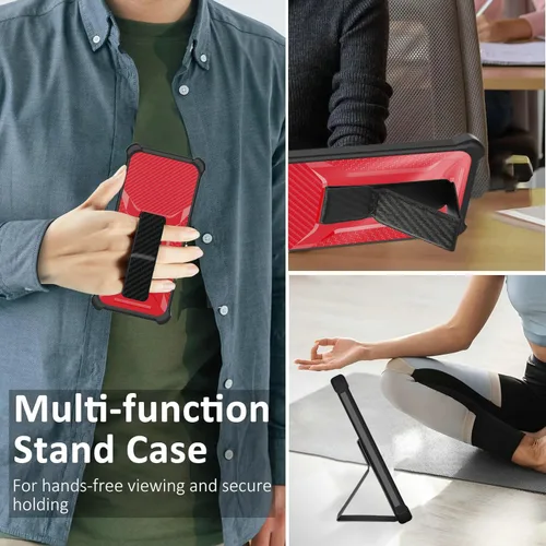 Miniatura 2 de Aroepurt Funda para Moto E22 Phone Case Stand Cover [con protector de pantalla de vidrio templado] Funda híbrida [soporte plegable magnético]