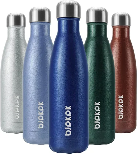 Miniatura 101 de BJPKPK Botella de Agua Aislada 17oz Botellas de Agua de Acero Inoxidable Apta para Lavavajillas Metal Térmica Mantiene Frío y Caliente, Gris Niebla