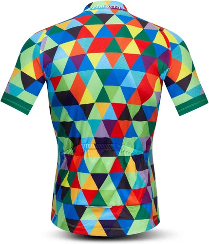 Miniatura 2 de Weimostar Hombre Ciclismo Jersey Manga Corta Bicicleta Ropa Multicolor Diamante