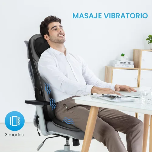 Miniatura 5 de COMFIER Masajeador Shiatsu de espalda con calor, almohadilla de masaje para silla con amasado profundo y masaje giratorio, masajeador para silla