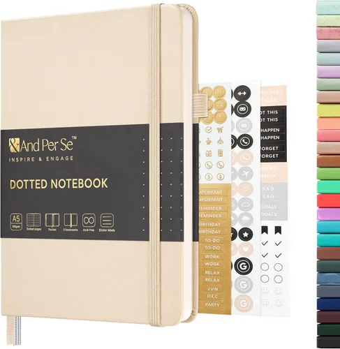 Miniatura 116 de &And Per Se - Cuaderno en blanco, 160 páginas, 5.7 x 8 pulgadas, cuaderno de rayas estrechas con papel grueso para escribir, cuaderno de tapa dura