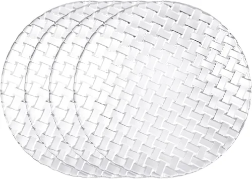 Miniatura 8 de Sizikato 4 piezas de plato de vidrio con rayas de diamante, plato de postre de 5.7 pulgadas para fruta seca para el hogar y KTV